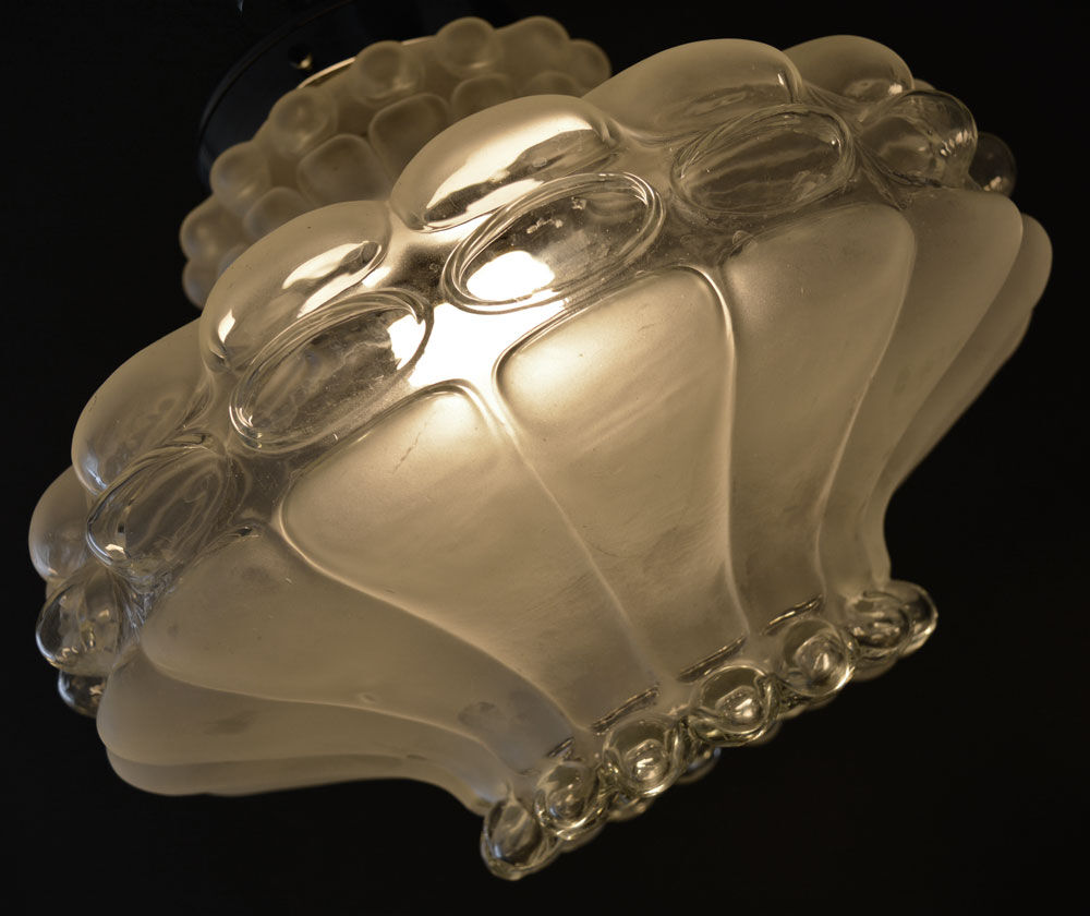 Original Vintage 1960's Lobed Glass Pendant Light