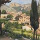 Watercolor on paper, Saint-Guilhem-le-Désert by Ch. Mazelin, 20th century