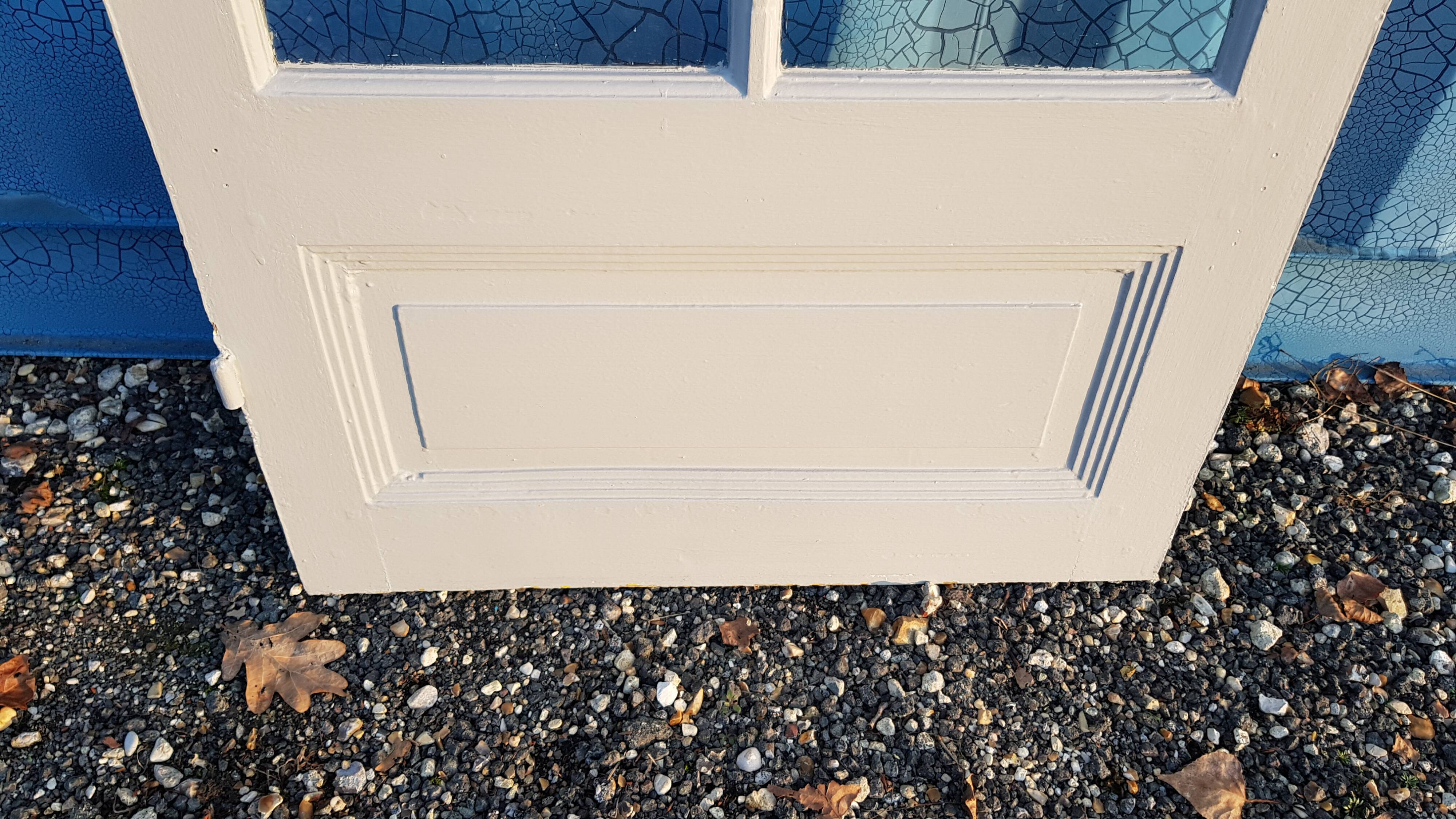 Lot of a double oak glass door