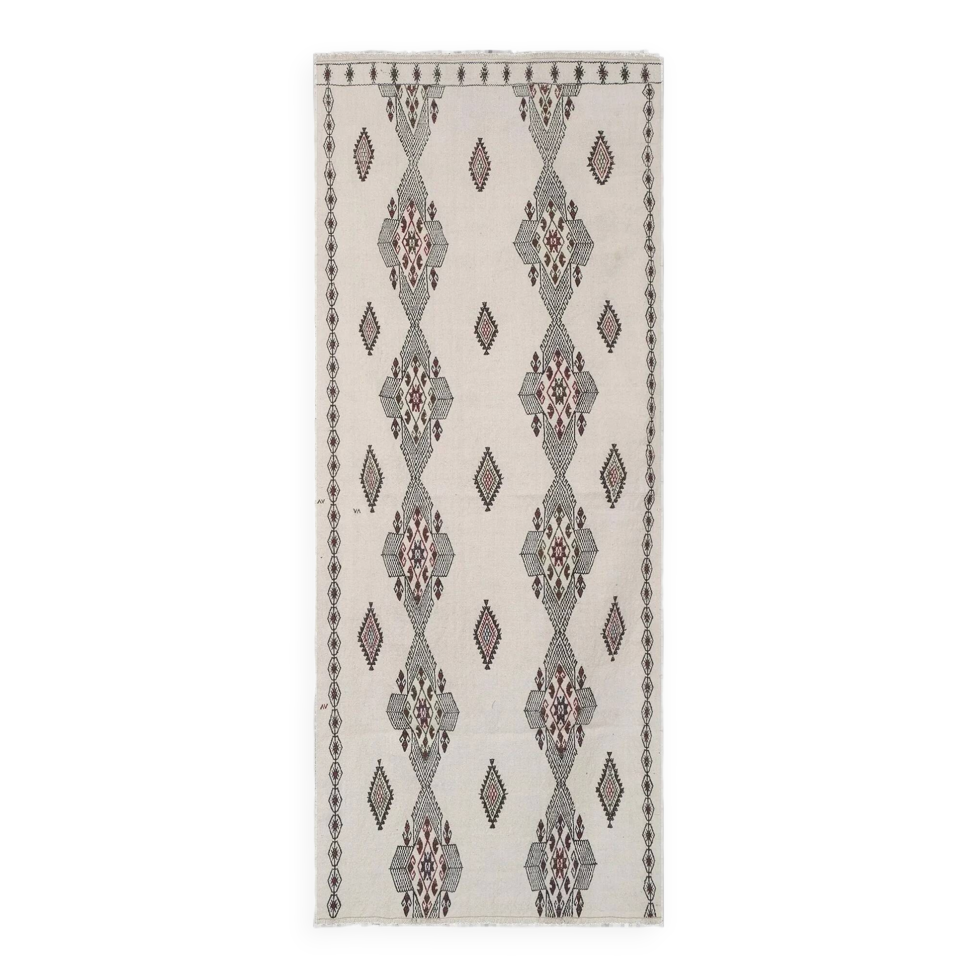 Vintage Turkish kilim, handwoven, 94x215 cm.
