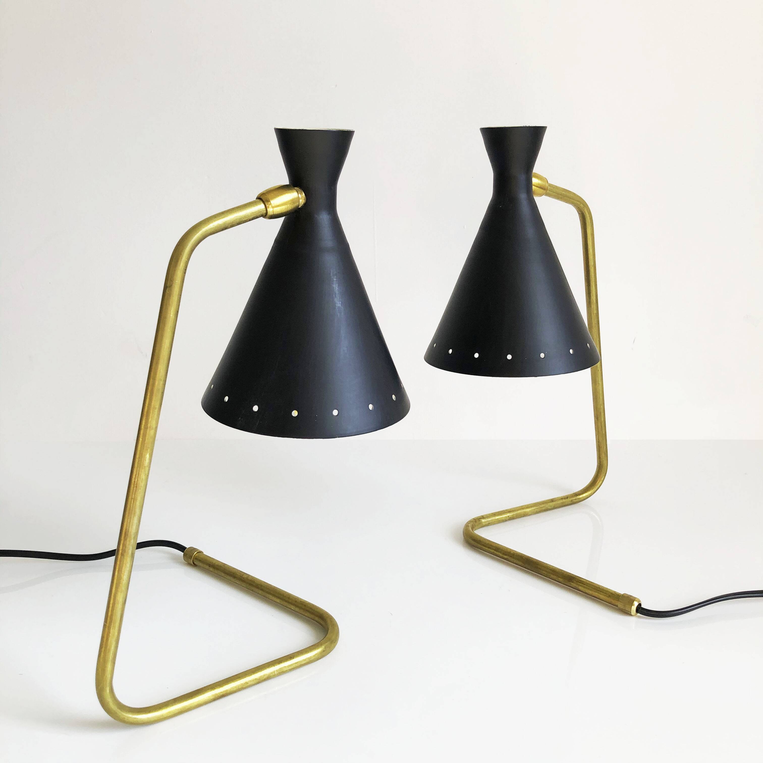 Pair of Italian “cocotte” lamps. 50s design