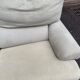 High-end 2-seater sofa duvivier beige nubuck velvet 155cm