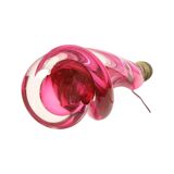 Lampe de table en cristal rose Val Saint Lambert Swirl Sixties