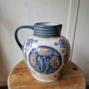 Antique ceramic pitcher jug elchinger fils alsace soufflenheim, art