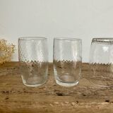 9 small vintage twisted glasses