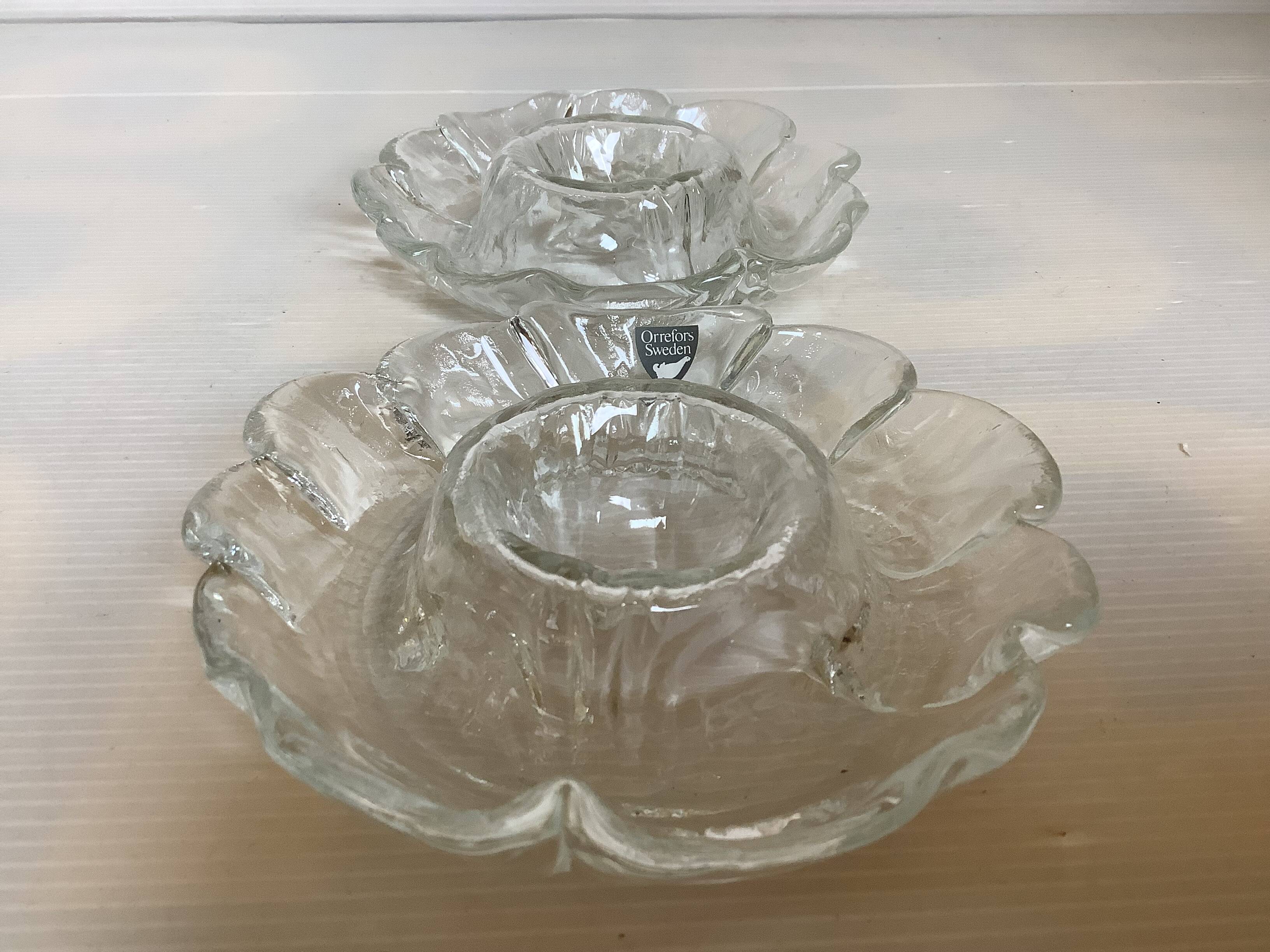 Pair of Scandinavian egg cups orrefors Sweden