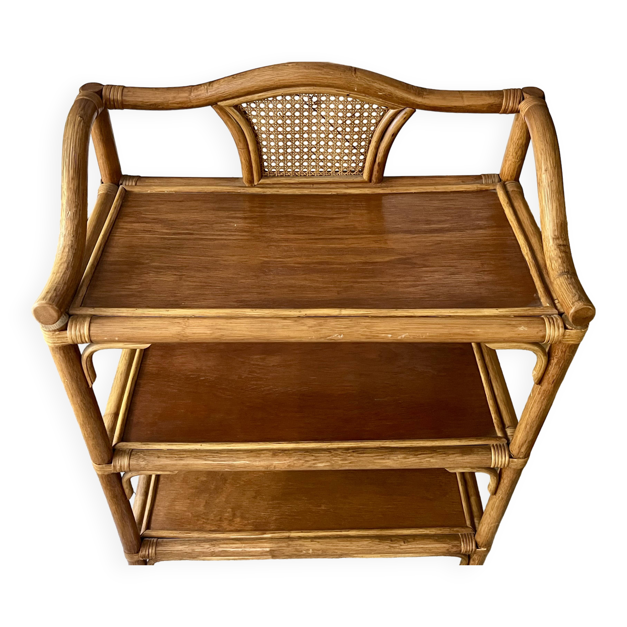 Rattan & cane side table - Very good condition