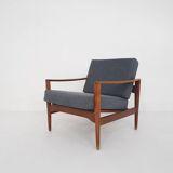 Teak lounge chair by Illum Wikkelso model EK for Niels Eilersen, Denmark 1960's