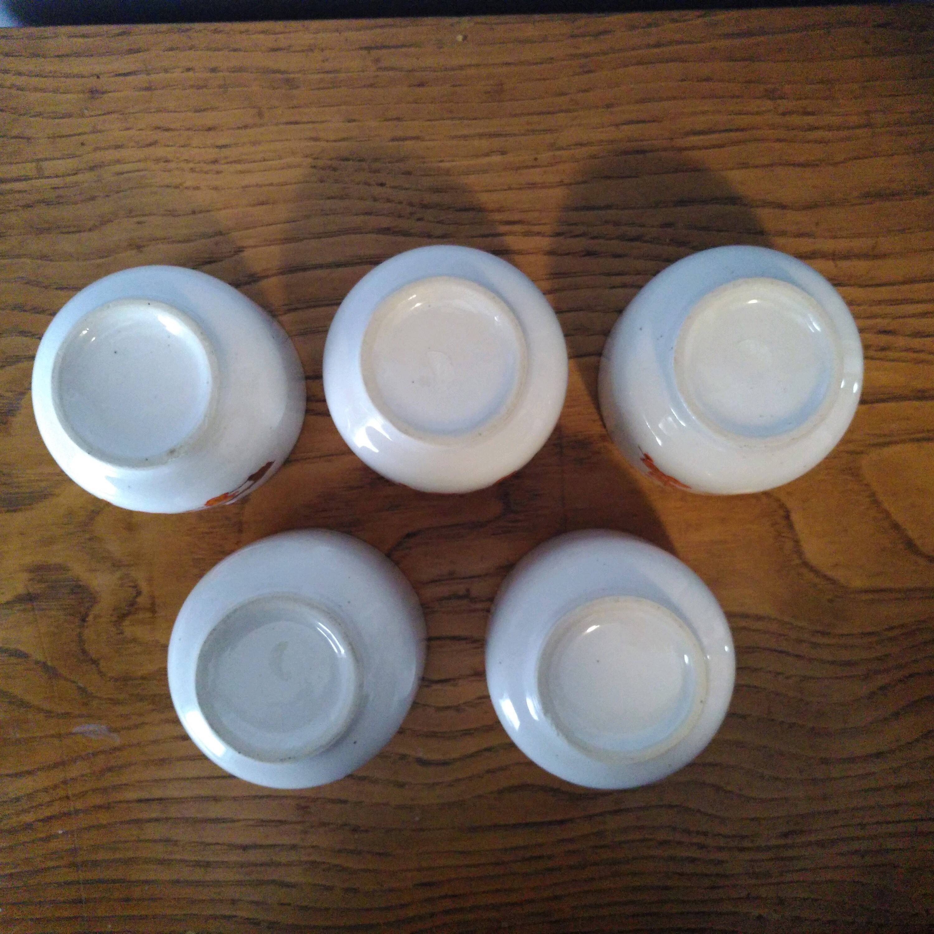 Orange flower tea cups