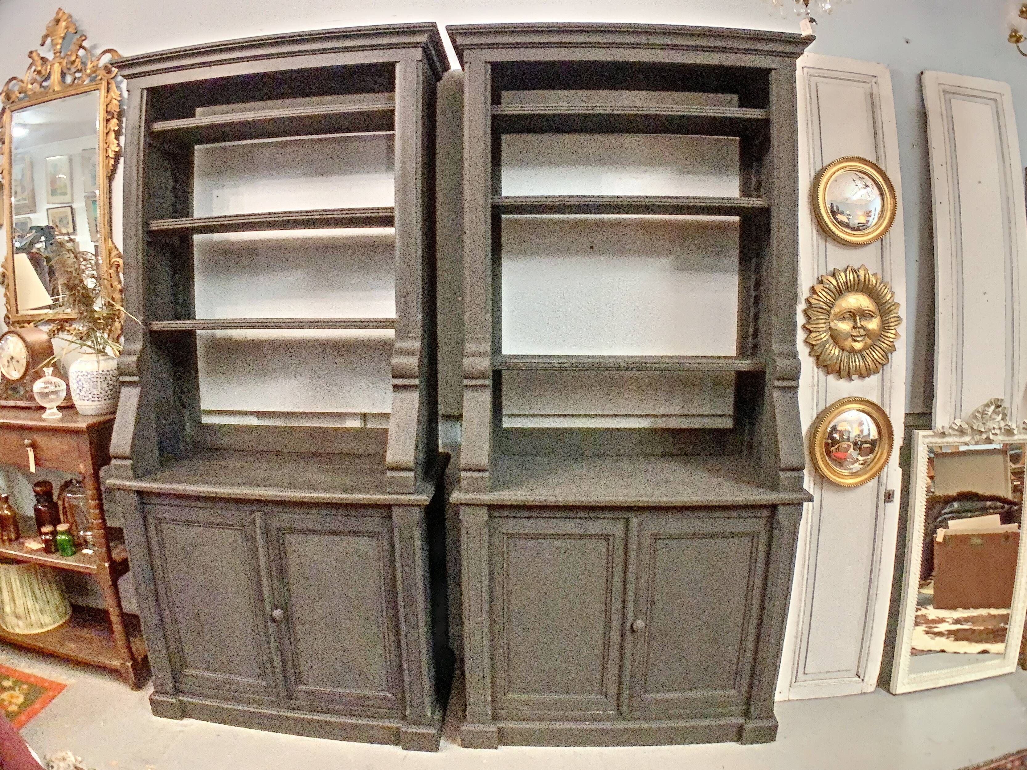 Pair of black China buffets