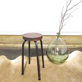Vintage stool wood and metal workshop