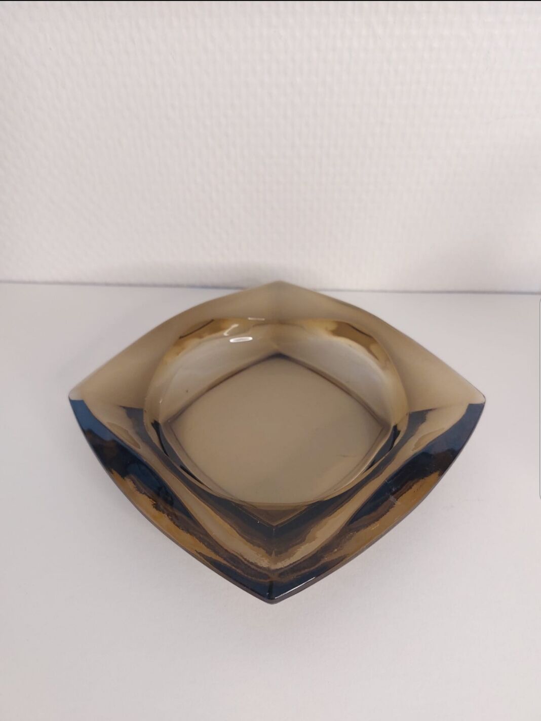 Black glass ashtray