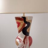 Large XXL ceramic lamp signed HO