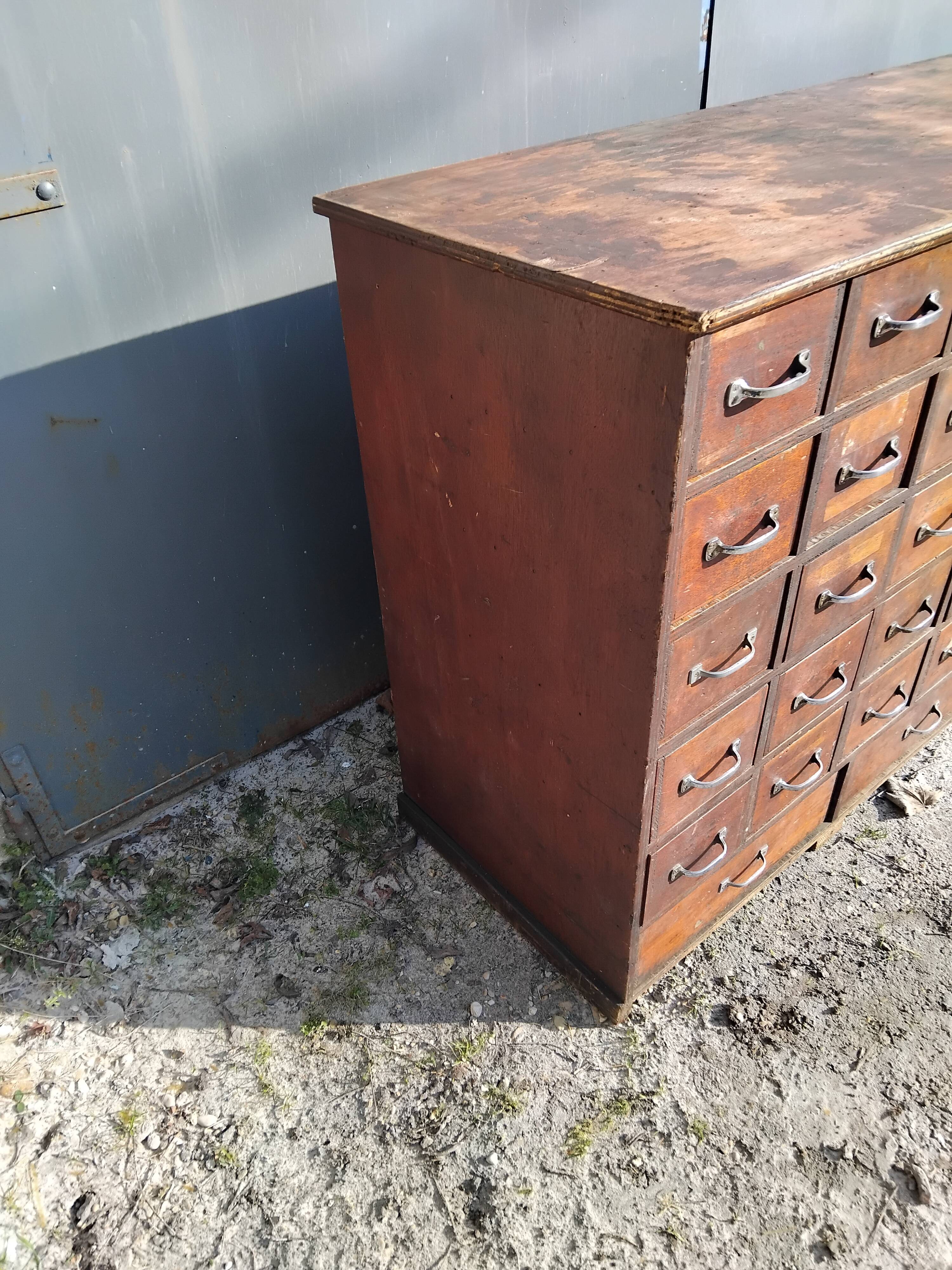 Old sideboard workshop furniture 49 drawers vintage design