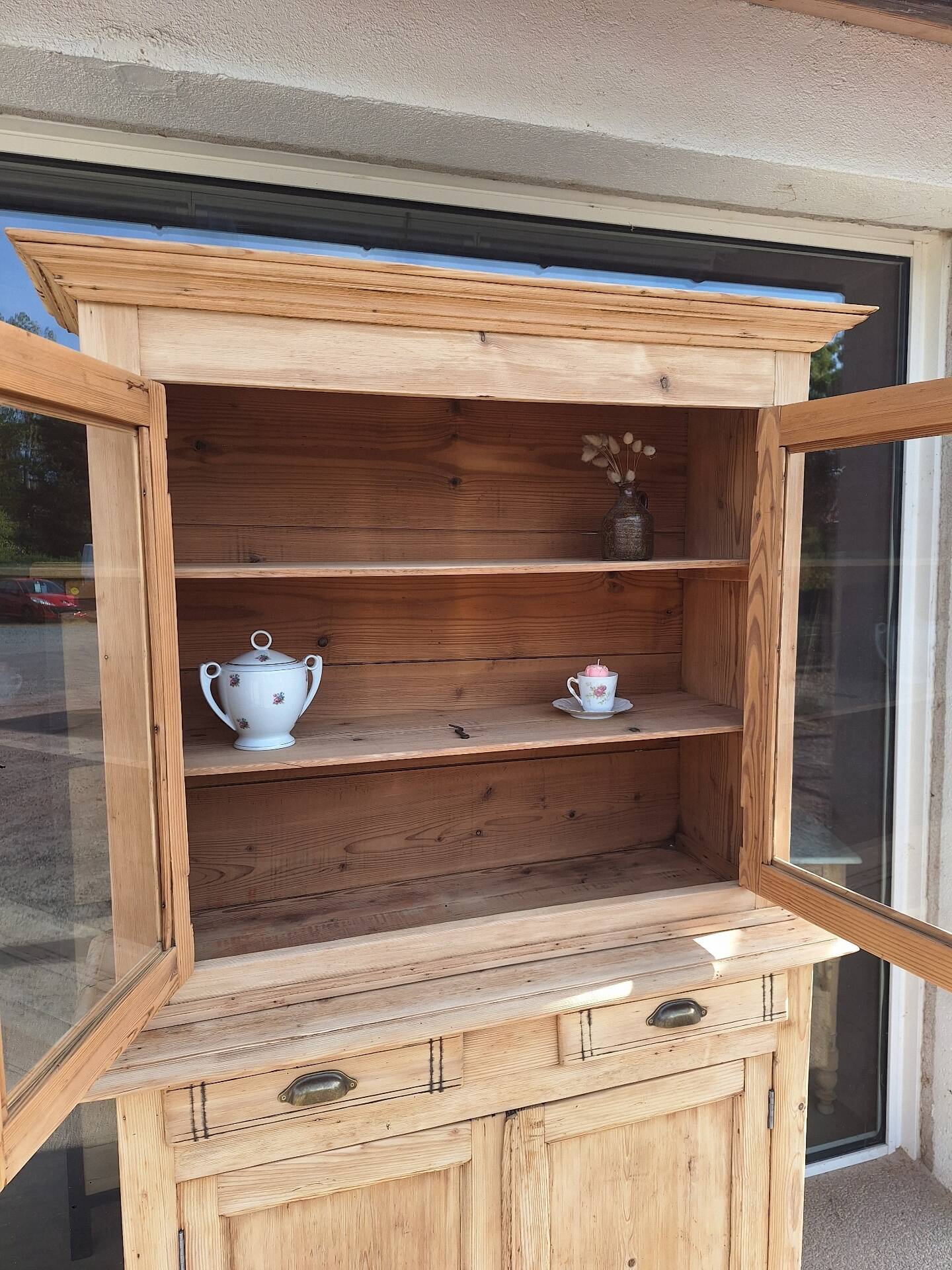 Raw wood sideboard