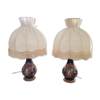 Lot 2 lamps Gien renaissance