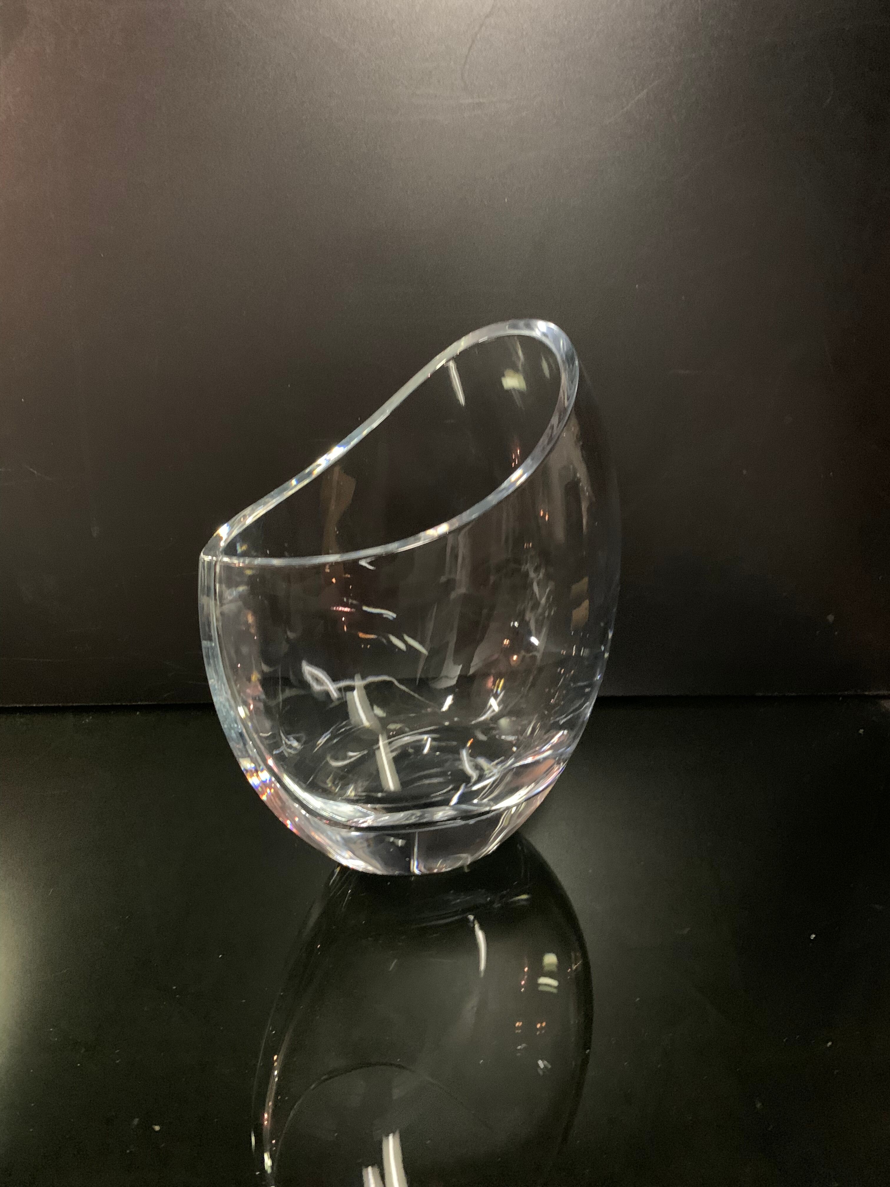 Christofle, asymmetrical glass vase
