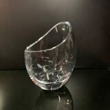 Christofle , vase en verre asymétrique