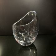 Christofle , vase en verre asymétrique