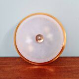 Plafonnier Art Déco en cuivre et verre dépoli, 1930