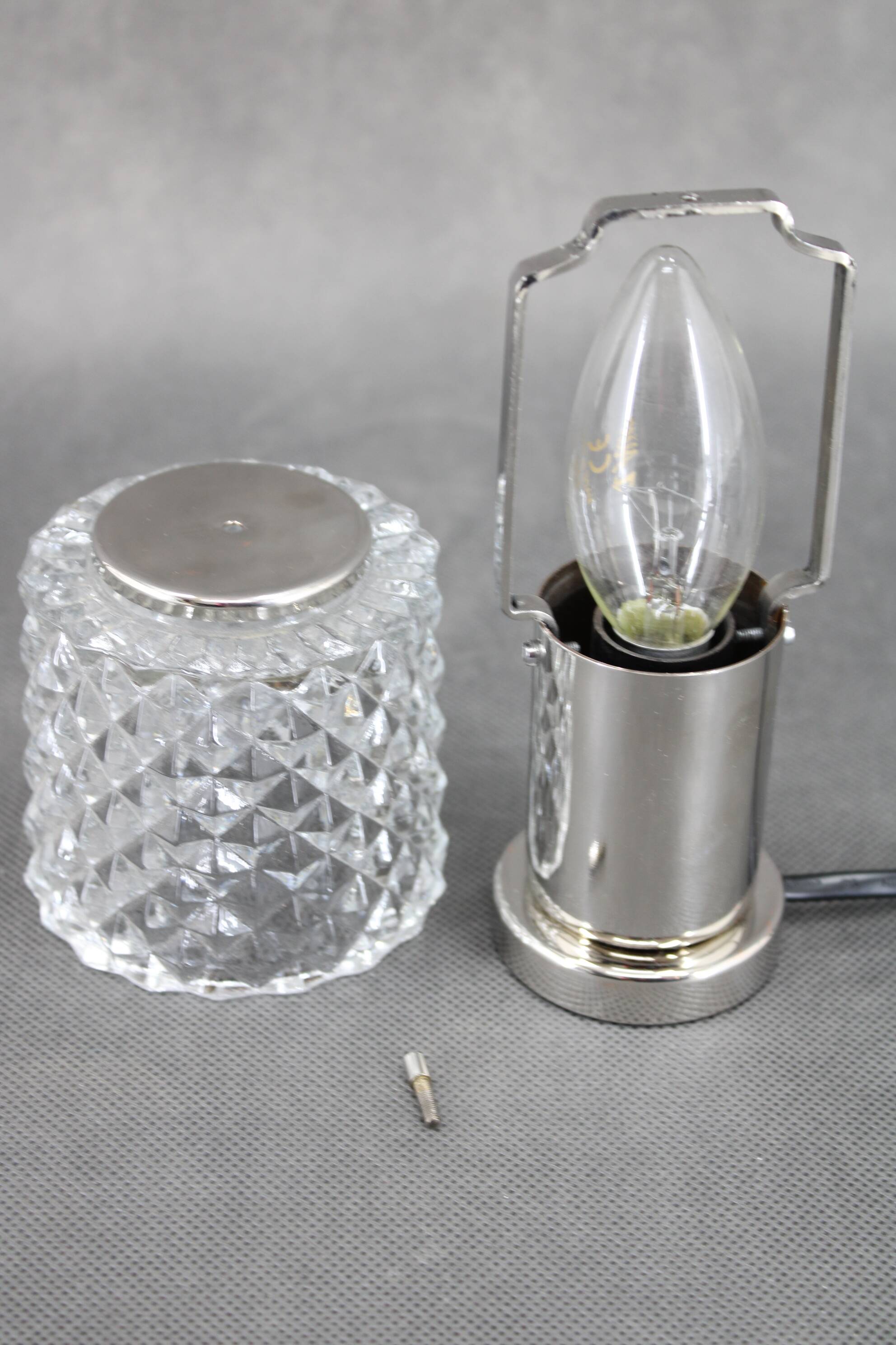 1970s Glass Table Lamp by Kamenicky Senov, Czechoslovakia
