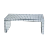 Coffee table tiles mosaic white joint black