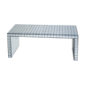 Table basse carrelage mosaïque blanc joint noir
