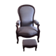 Ensemble fauteuil Voltaire à système inclinable et son repose-pied