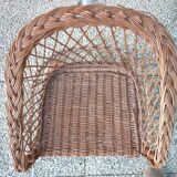 Children's basket chair in vintage braided wicker