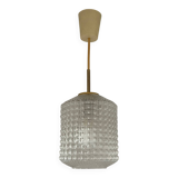 Vintage pendant light in chiseled glass from the 70s