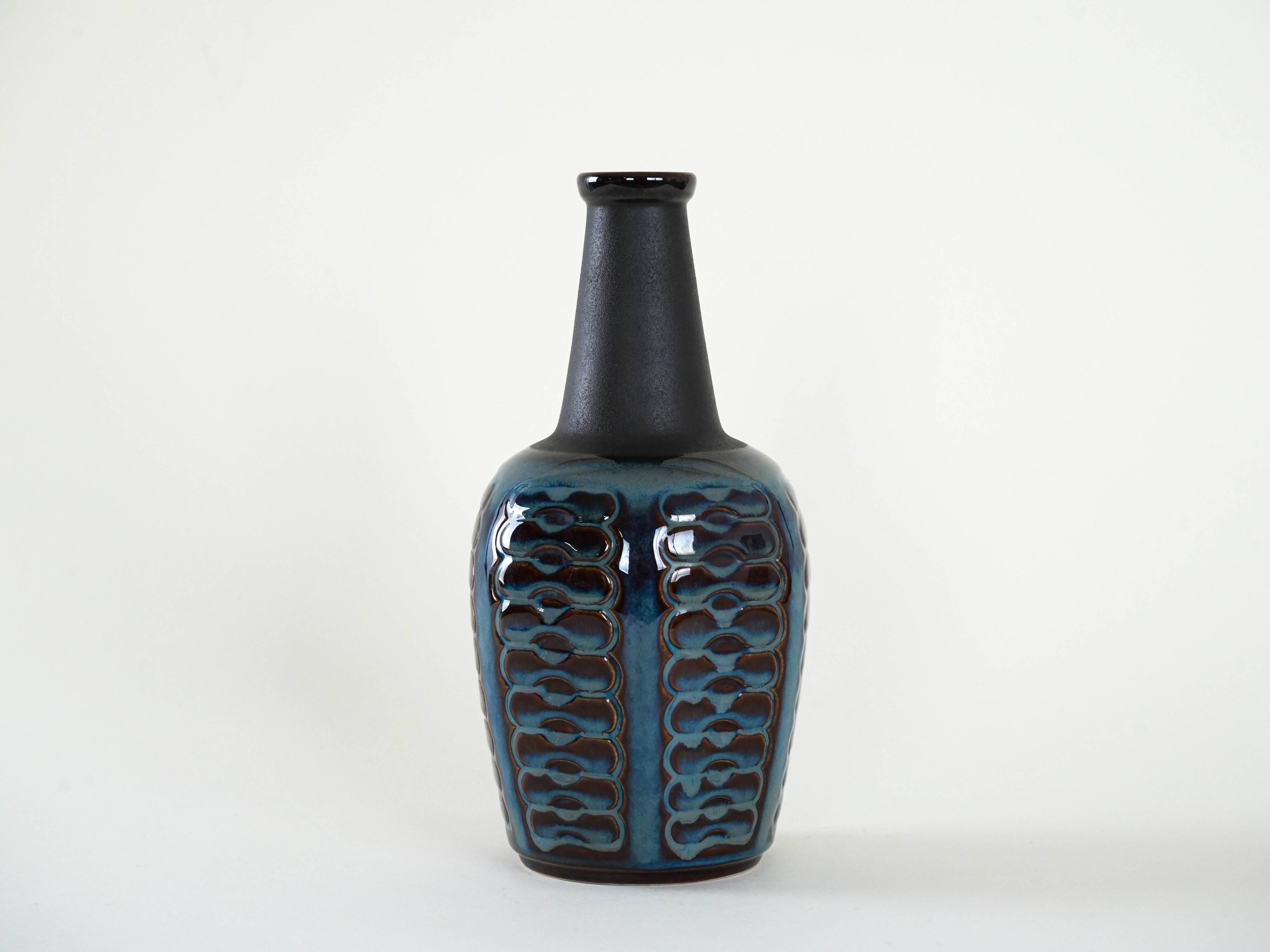 Stoneware vase, Danish design, 1970s, production: Søholm