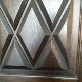 3-door walnut wardrobe with mirror