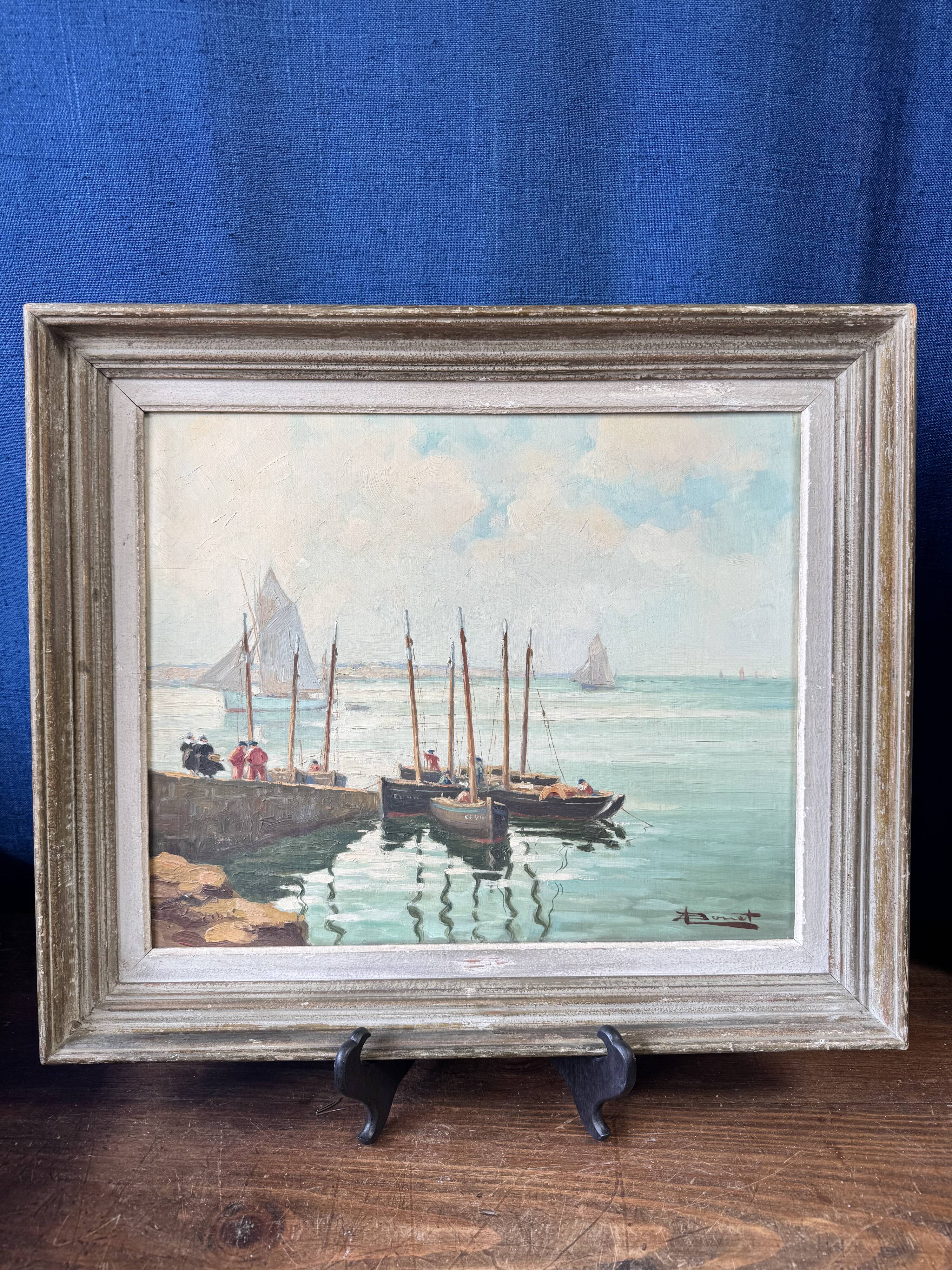 Breton marine painting "The Sardine Fishers in Concarneau"