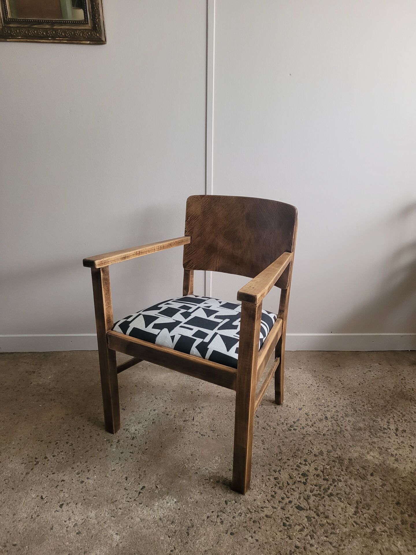 Restored brutalist style armchair