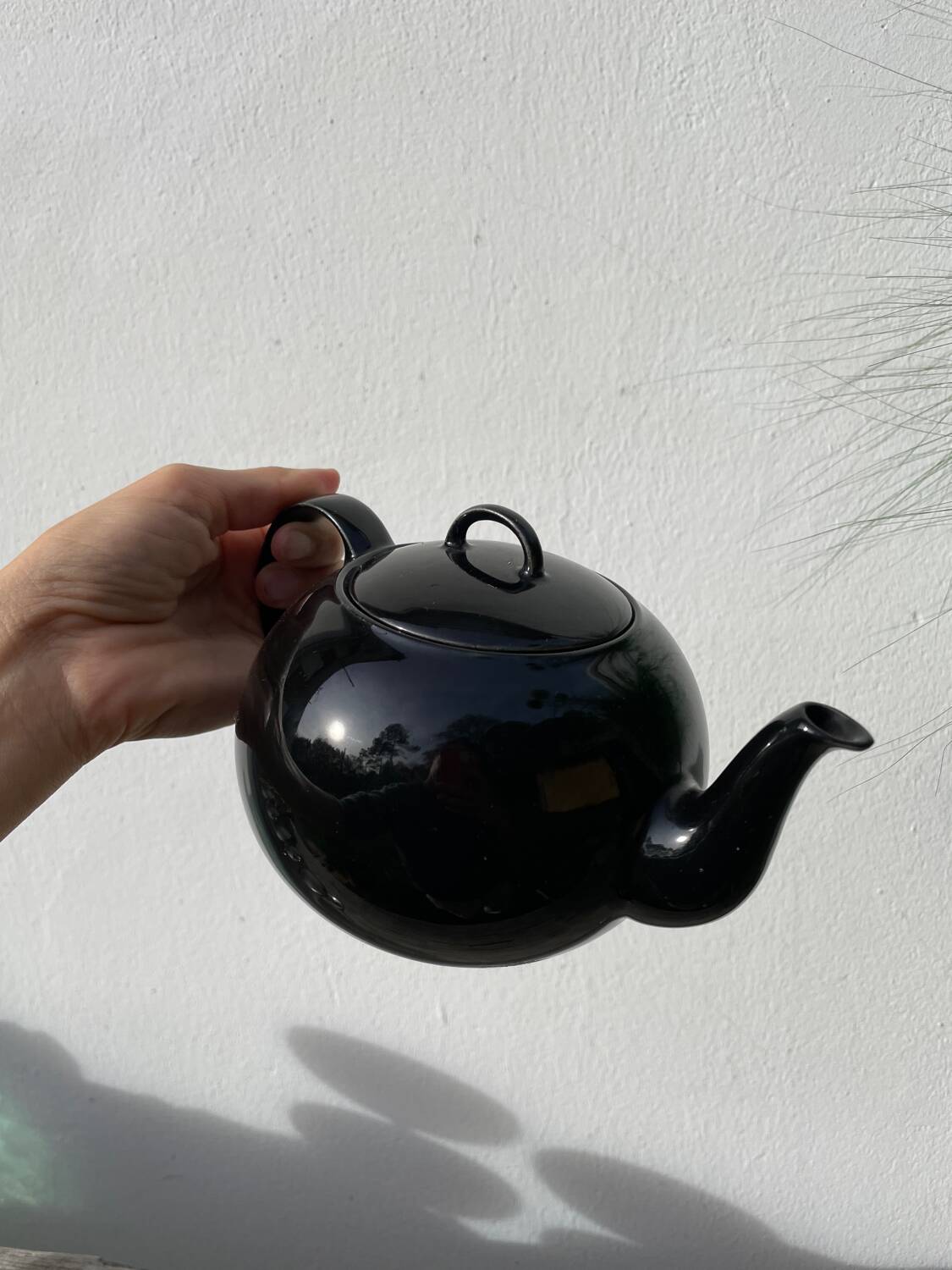 Black fine porcelain teapot