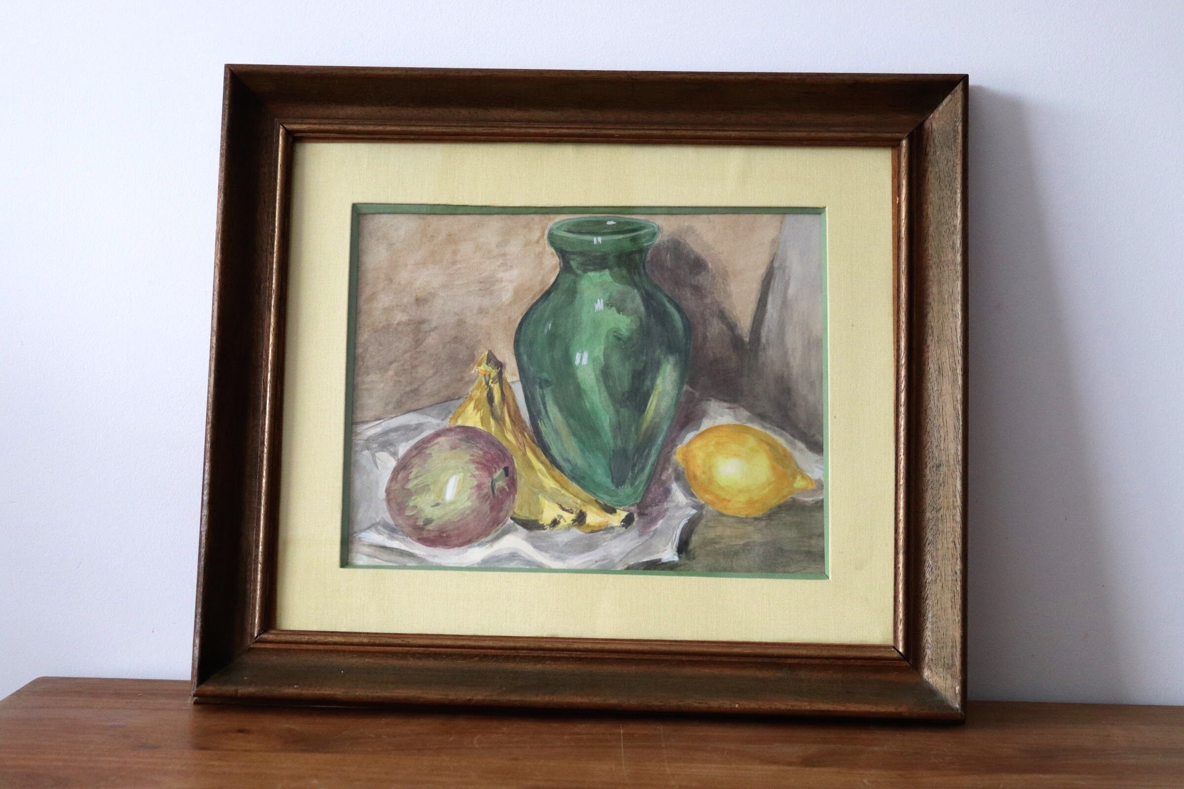 Watercolor still life with fruits