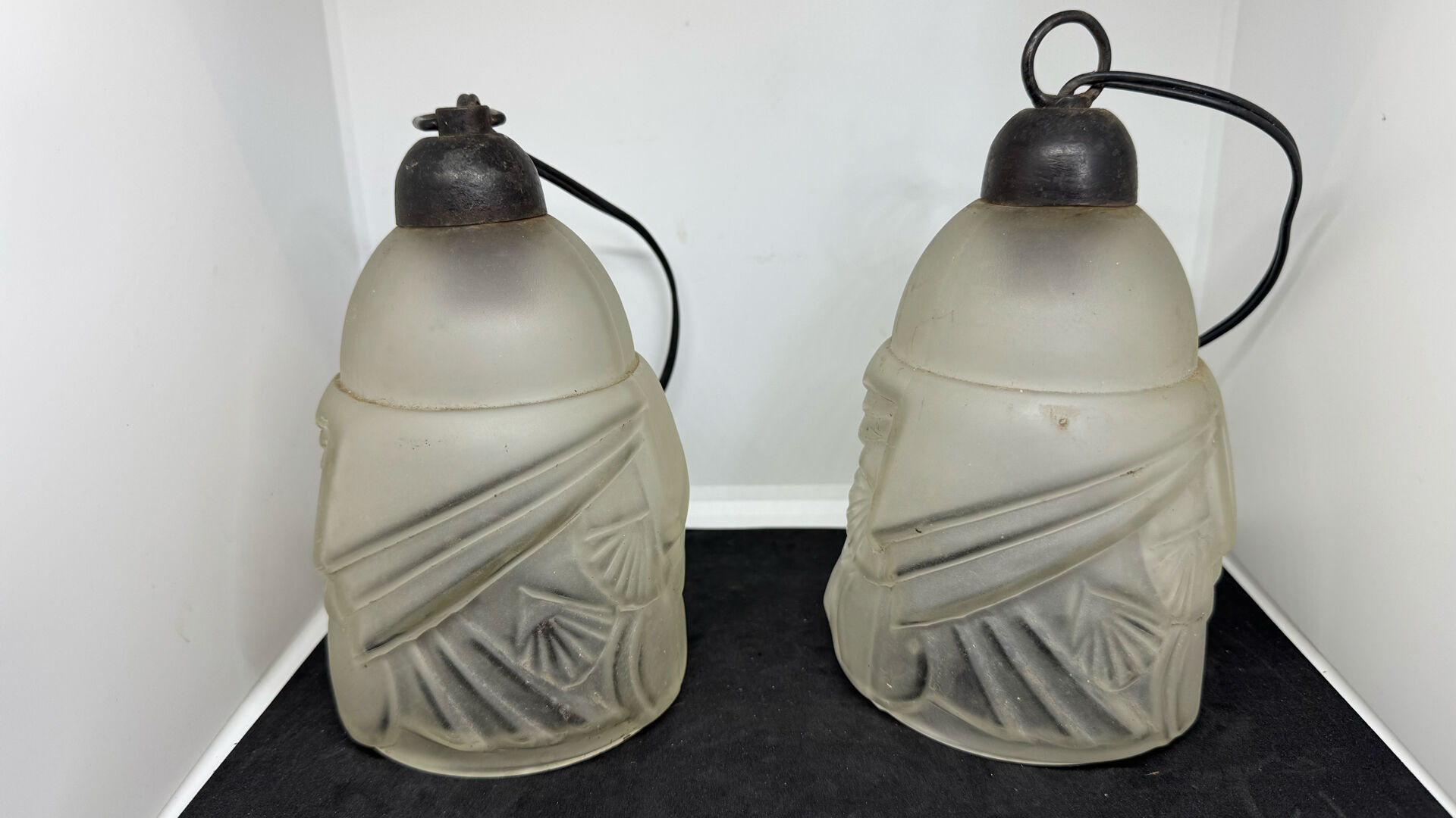 Art Deco moulded glass tulips