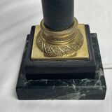 Empire bronze lamp base, marble and patinated sheet metal, 20th century