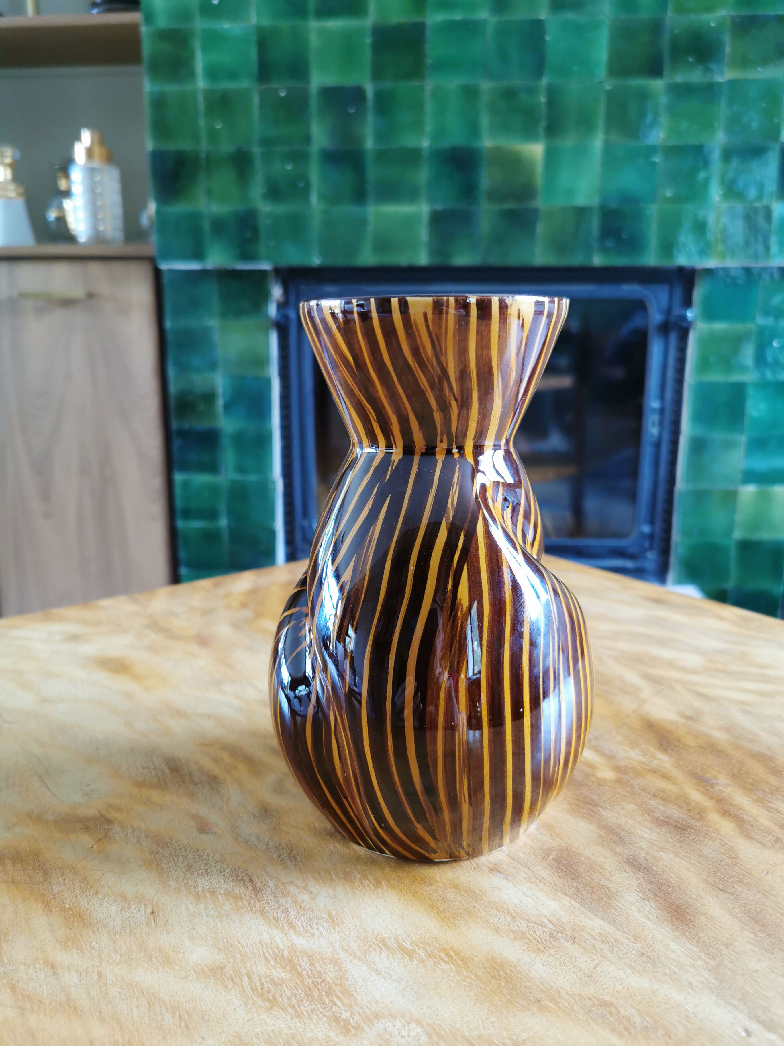 Vintage vase in faience Digoin France
