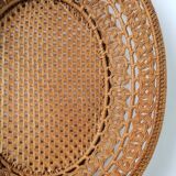 Old basket braided in rattan