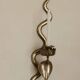 Pair of Egyptian Revival Style Engraved Brass Cobra Sconces