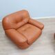 Sapporo cognac leather armchairs by Mobil GIRGI 1970s