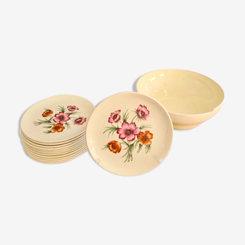 Lot de 4 assiettes dessert salins modèle anémone