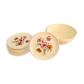 Lot de 4 assiettes dessert salins modèle anémone