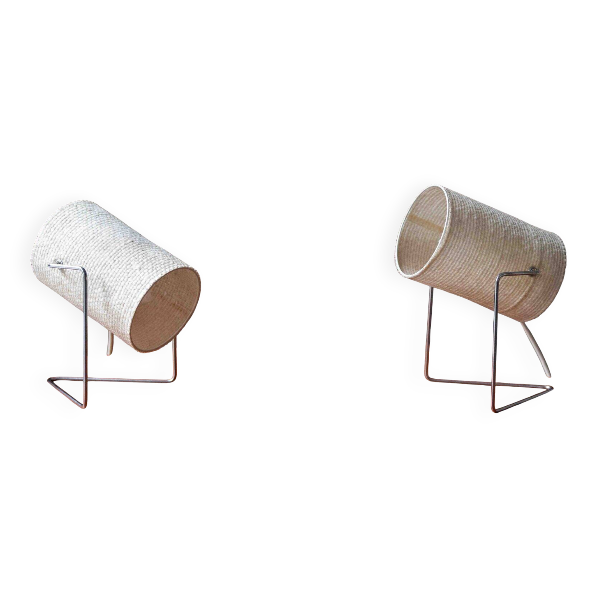 Ensemble de deux lampes de table en fibre de verre