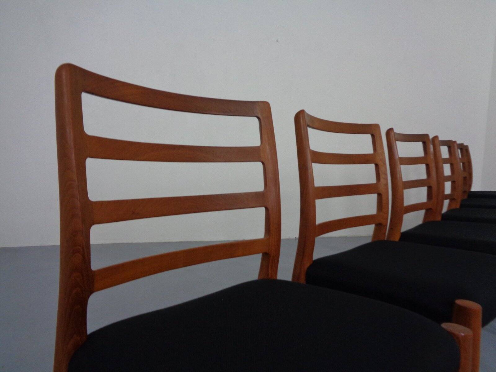 Model 85 Teak Dining Chairs by Niels Otto Møller for J. L. Møllers, 1960s, Set of 6