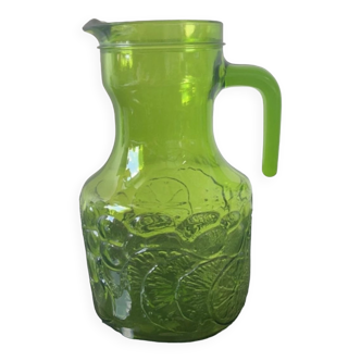 Carafe à orangeade en verre vert