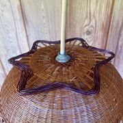 Duo de suspensions en rotin vintage