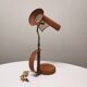 Lampe design diabolo cuir, 1950