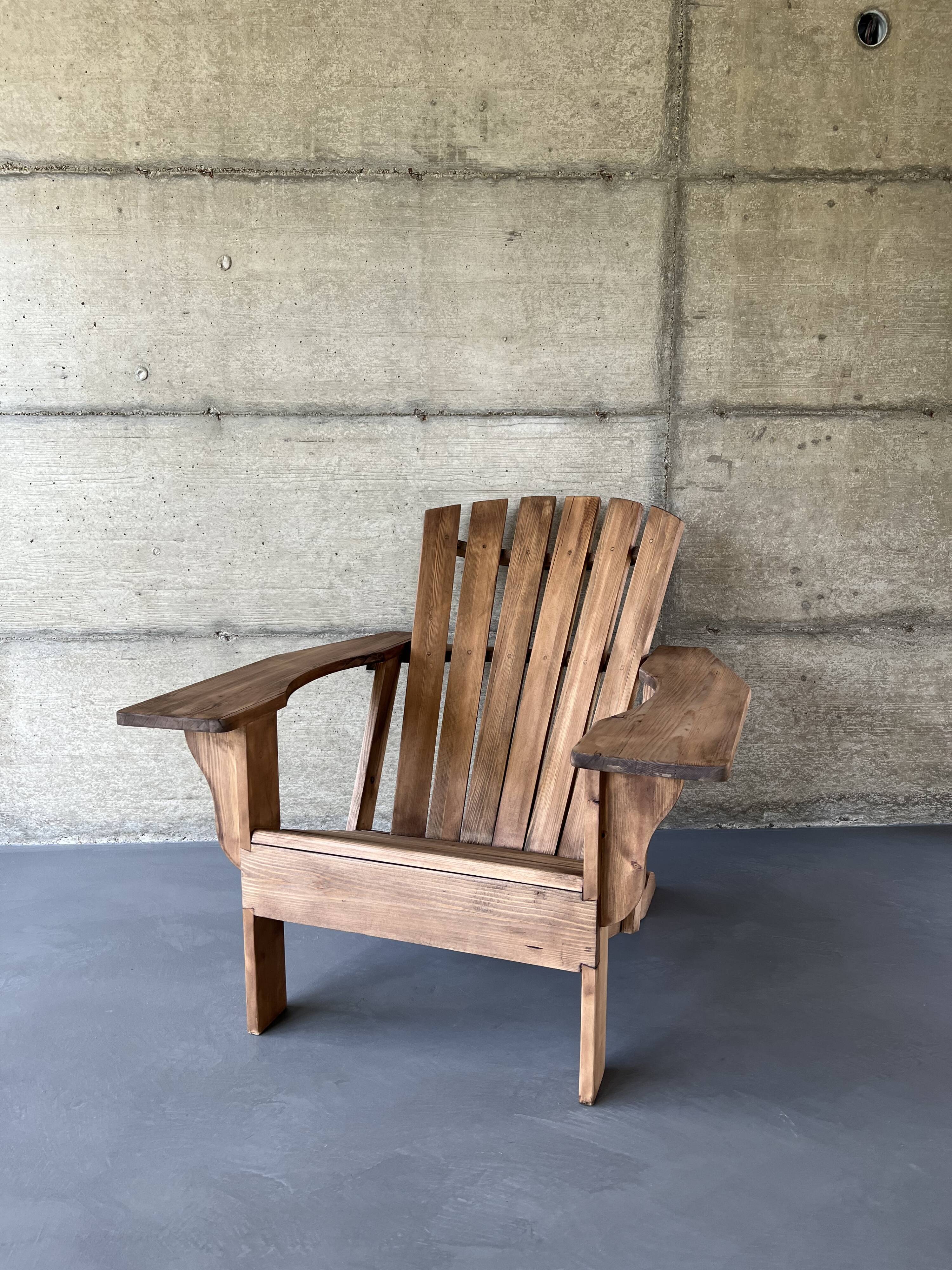 2000s pine Adirondack armchair